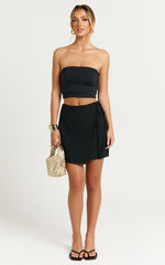 Chevy Mini Skirt - Wrap Skirt in Black