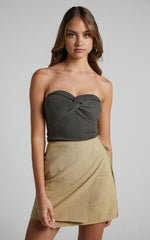Chevy Mini Skirt - Wrap Skirt in Beige