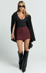 Clara Skort - Pinstripe Skort in Brown Stripe