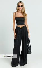 Clarke Pants - High Waist Wide Leg Pants in Black