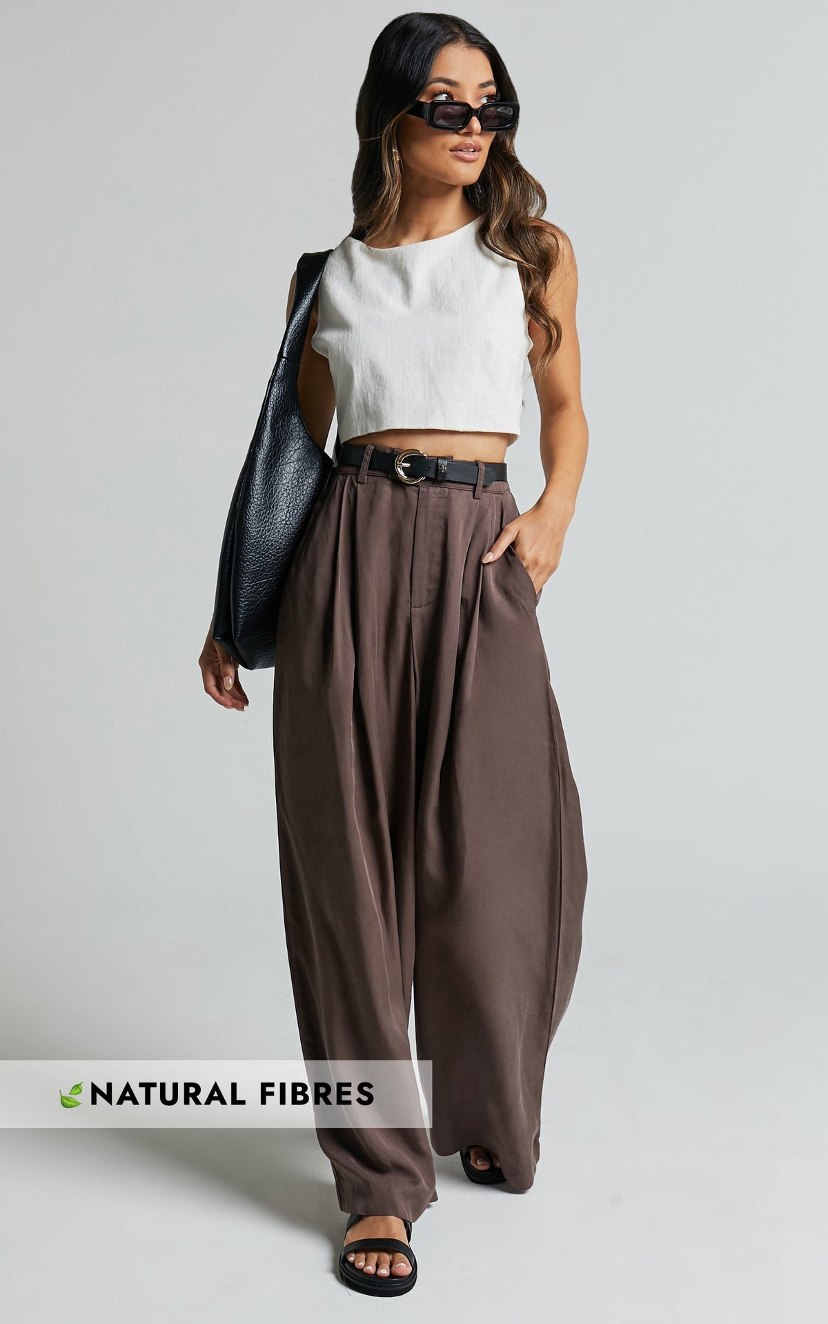 Clarke Pants - High Waist Wide Leg Pants in Slate