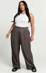 Clarke Pants - High Waist Wide Leg Pants in Slate