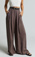 Clarke Pants - High Waist Wide Leg Pants in Slate
