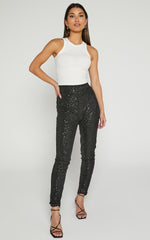 Corey Pants - Sequin Leggings in Black