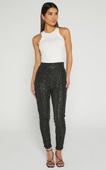 Corey Pants - Sequin Leggings in Black