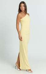 Criselda Maxi Dress - One Shoulder Maxi Dress in Lemon