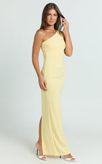 Criselda Maxi Dress - One Shoulder Maxi Dress in Lemon