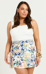 Janice Mini Skirt - line Skirt in Positano Print