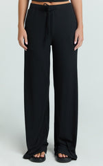Davie Pants - High Waisted Wide Leg Pants in Black