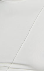 Dayna Top - Long Sleeve Exposed Seam Top in Off White