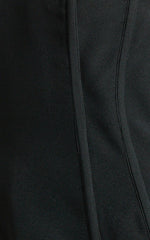 Deb Mini Dress - Strapless Sweetheart Contrast Bodice Pleated Dress in White/Black