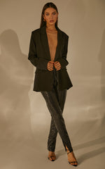 Deola Pant - Sequin High Waisted Skinny Leg in Black