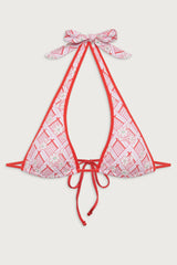 Diana Halter Floral Bikini Top - Red Rover