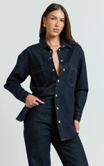 Faharra Shirt - Recycled Cotton Denim Shirt in Raw