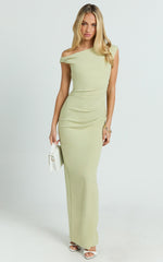 Genie Maxi Dress - Off The Shoulder Dress in Sage