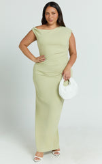 Genie Maxi Dress - Off The Shoulder Dress in Sage