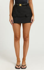 Haidy Skort - Mid Waisted Tailored Mini Skort in Black