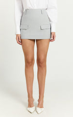 Haidy Skort - Mid Waisted Tailored Mini Skort in Grey