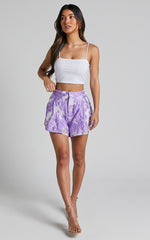 Hailey Shorts - Jacquard Full Shorts in Lilac Jacquard