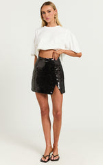 Ingrid Mini Skirt - Sequin Skirt in Black