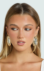 Isabella Statement Oval Earrings in Gold