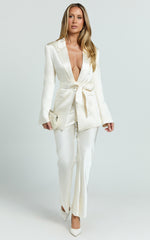 Jagger Pants - Flared Bias Cut Pants in Pearl