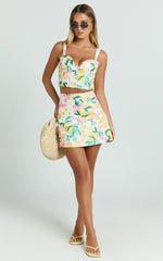 Janice Mini Skirt - line Skirt in Le Citron