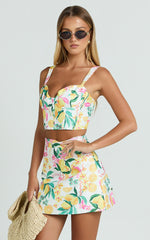 Janice Mini Skirt - line Skirt in Le Citron