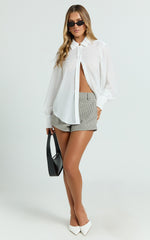 Jazmin Top - Button Down Shirt Top in Off White