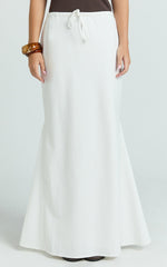 Jonah Maxi Skirt - Mid Waisted Linen Blend Maxi Skirt in Off White