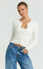 Katherine Cardigan - Long Sleeve Cardigan And Bralette Set in Cream
