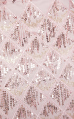 Khrizza Mini Skirt - Sequin Diamond Mesh Skirt in Pink
