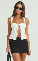 Leona Mini Skirt - Tailored Mid Waisted Skirt in Black