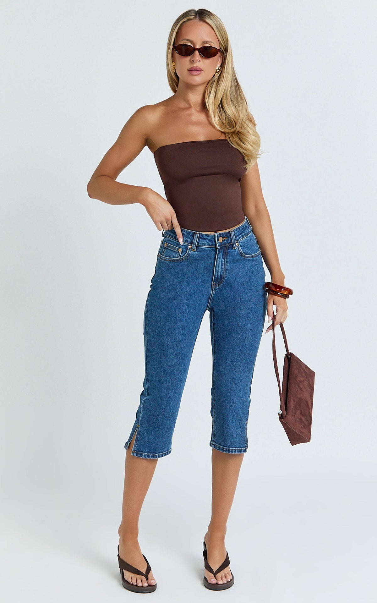 Letty Jeans - 7/8 Crop Denim Jeans in Dark Wash