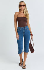 Letty Jeans - 7/8 Crop Denim Jeans in Dark Wash