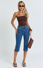 Letty Jeans - 7/8 Crop Denim Jeans in Dark Wash