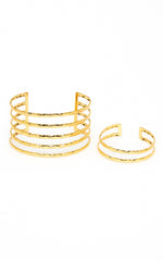 Lucine 2 Pack Bracelet and Arm Cuff Set in Gold