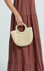 Marcia Straw Top Handle Crossbody Bag in Natural