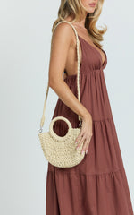 Marcia Straw Top Handle Crossbody Bag in Natural