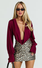 Mariabella Mini Skirt - Leopard High Rise A Line Skirt in Leopard