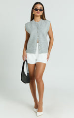 Marlena Shorts - High Waisted A Line Tailored Shorts in White