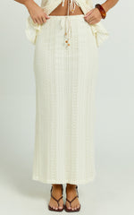 Mercedes Maxi Skirt - Crochet Tie Waist Skirt in Cream