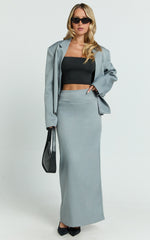 Nina Maxi Skirt - Mid Waist Pencil Skirt in Grey