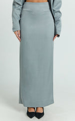 Nina Maxi Skirt - Mid Waist Pencil Skirt in Grey