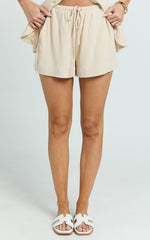 Olivia Shorts - Drawstring Relaxed Linen Shorts in Natural