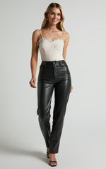 Out Of Patience Bodysuit - Mesh Spot Bodysuit in White