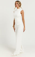 Paxton Pants - High Waisted Straight Leg Pants in Cream