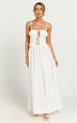 Preston Maxi Skirt - Gathered Waist Full Skirt in Ivory