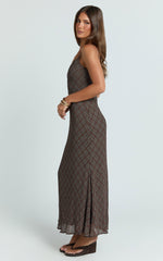 Revie Midi Dress - Slip Dress in Brown