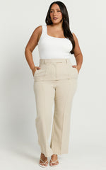 Rogers Pants - High Waisted Pants in Beige
